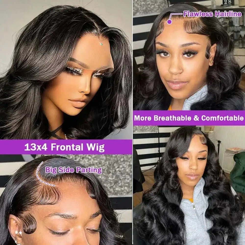 Long Body Wave Glueless HD Lace Front Wig for Women