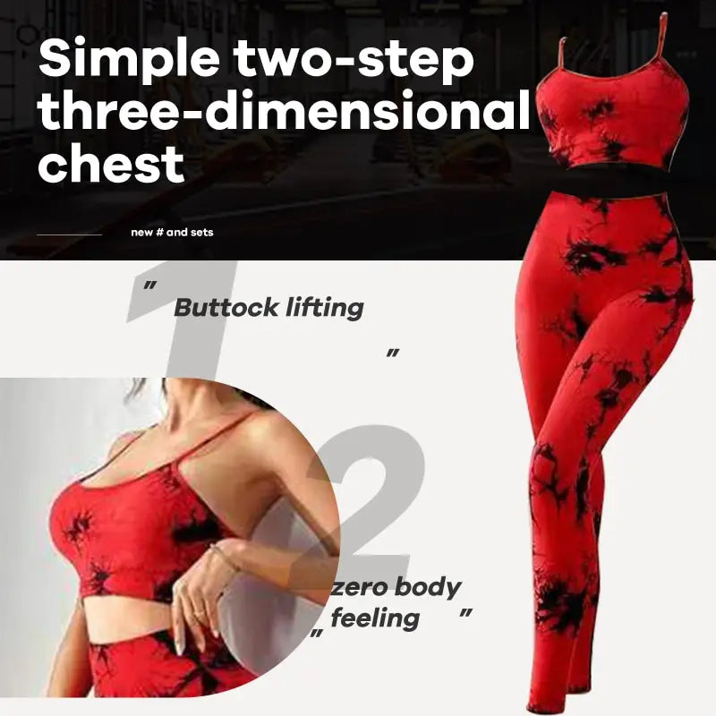 Breathable Tie Dye Yoga Tracksuit Set