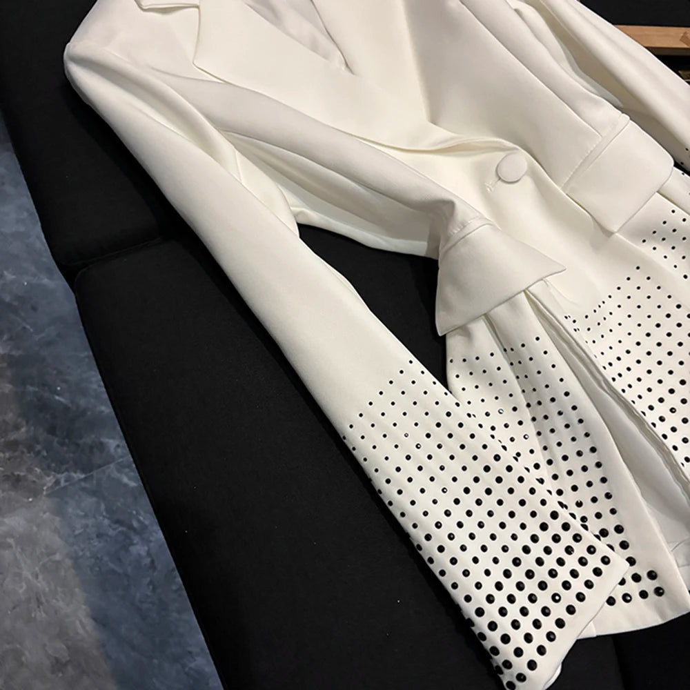 TWOTWINSTYLE Solid Design Sense Blazers For Women Lapel Long Sleeve Spring Casual Slimming Jackets Female Fashion New KJA520459