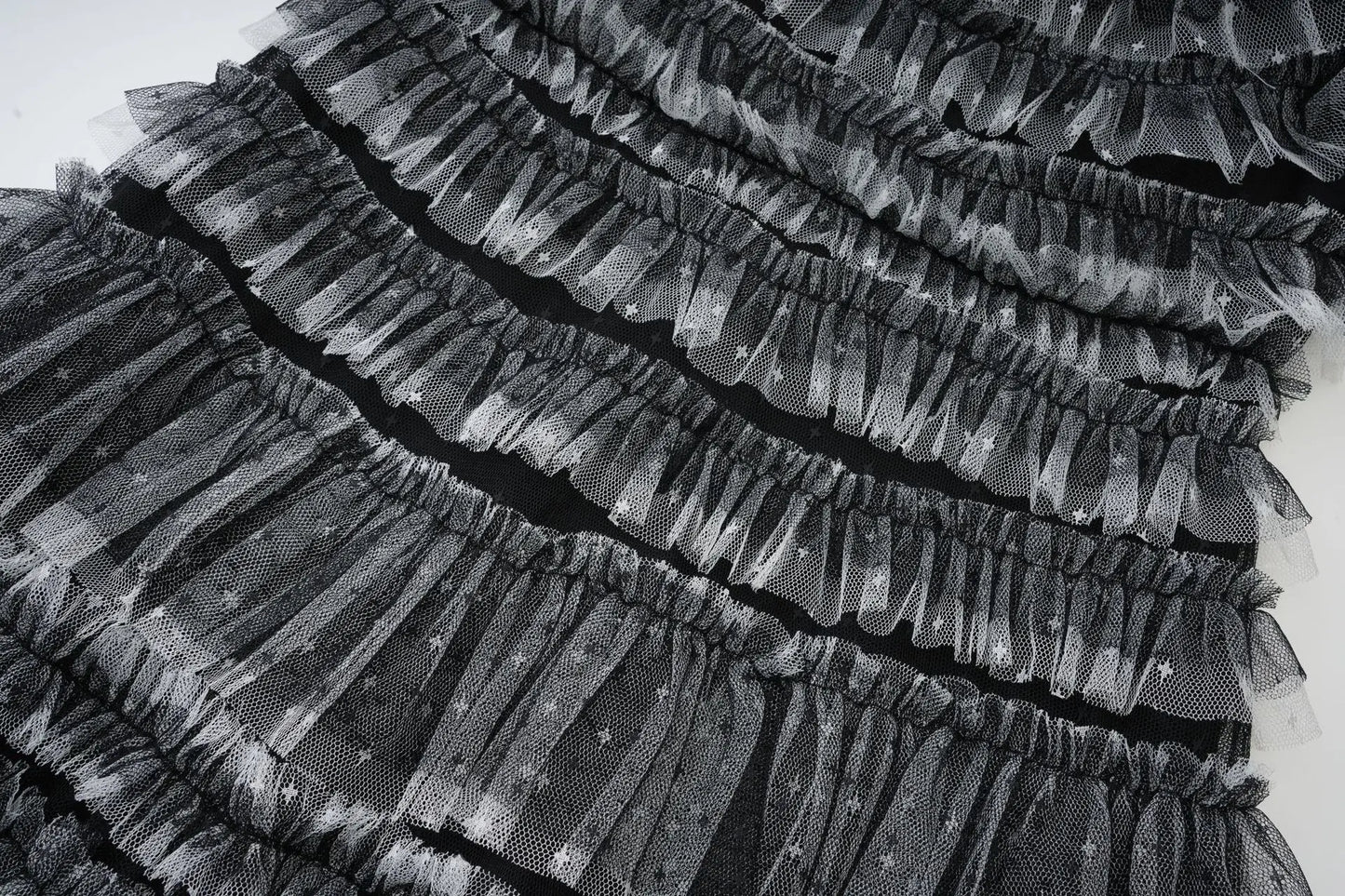 KUCLUT Fashion Women's Multi Layer Mesh Patchwork Dress Elegant Heavy Industry Evening Party Ruffled Short Sleeve Dresses YZJ28