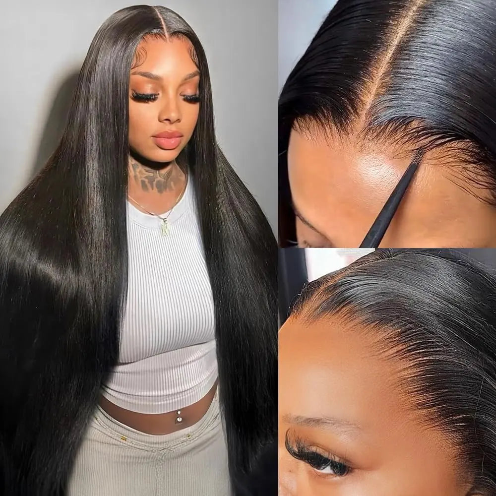 Long Straight HD Lace Front Human Hair Wig for Women