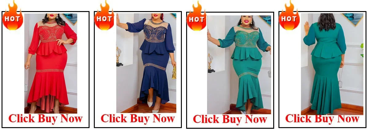 Customized African Wedding Party Dreses for Women Spring Autumn African Short Sleeve V-neck Polyester Green Pink Red Long Dress