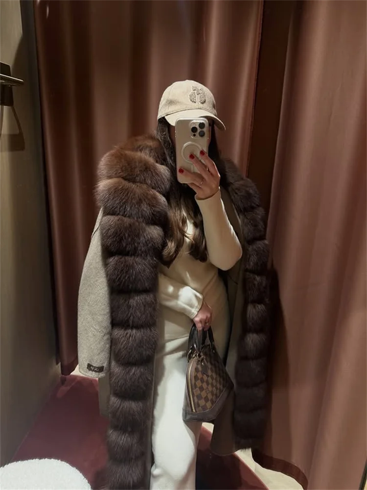 Vintage Women's Fur Coat Elegant Open Collar Thicken Full Sleeve Jacket With Furs Female 2025 New Autumn Winter Woman Clothes