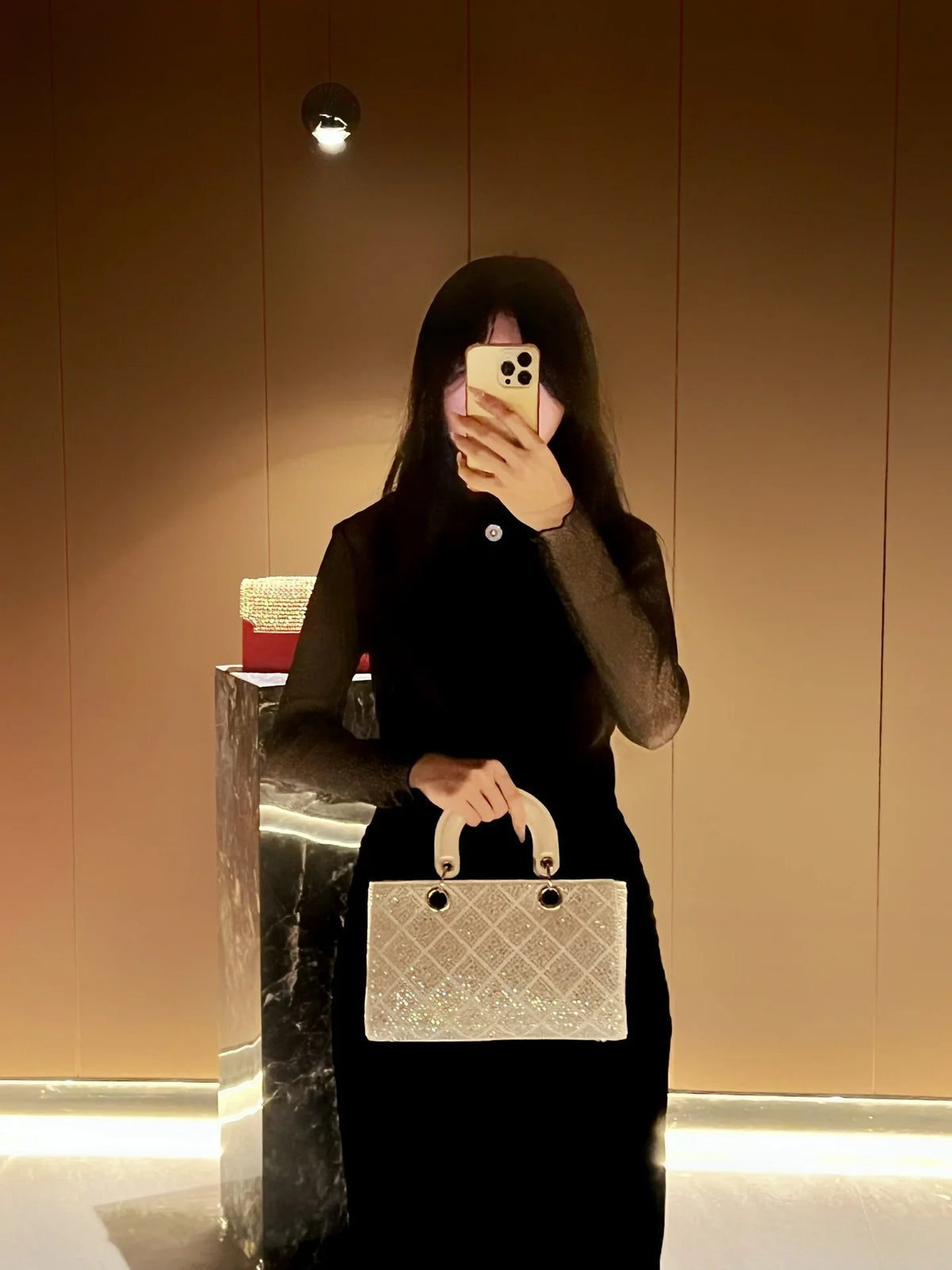 Rhinestone Party Handbag With Messenger Strap for Women