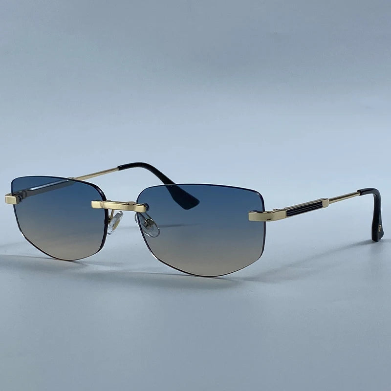 Rimless Geometric Fashion Sunglasses