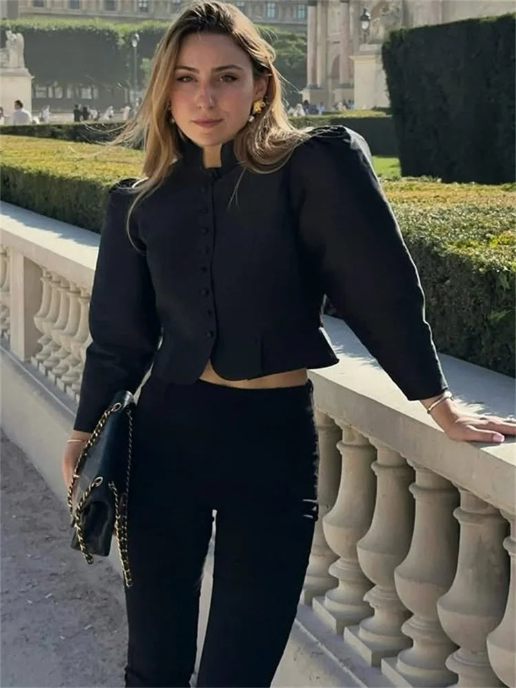 Cropped Satin Patchwork Top