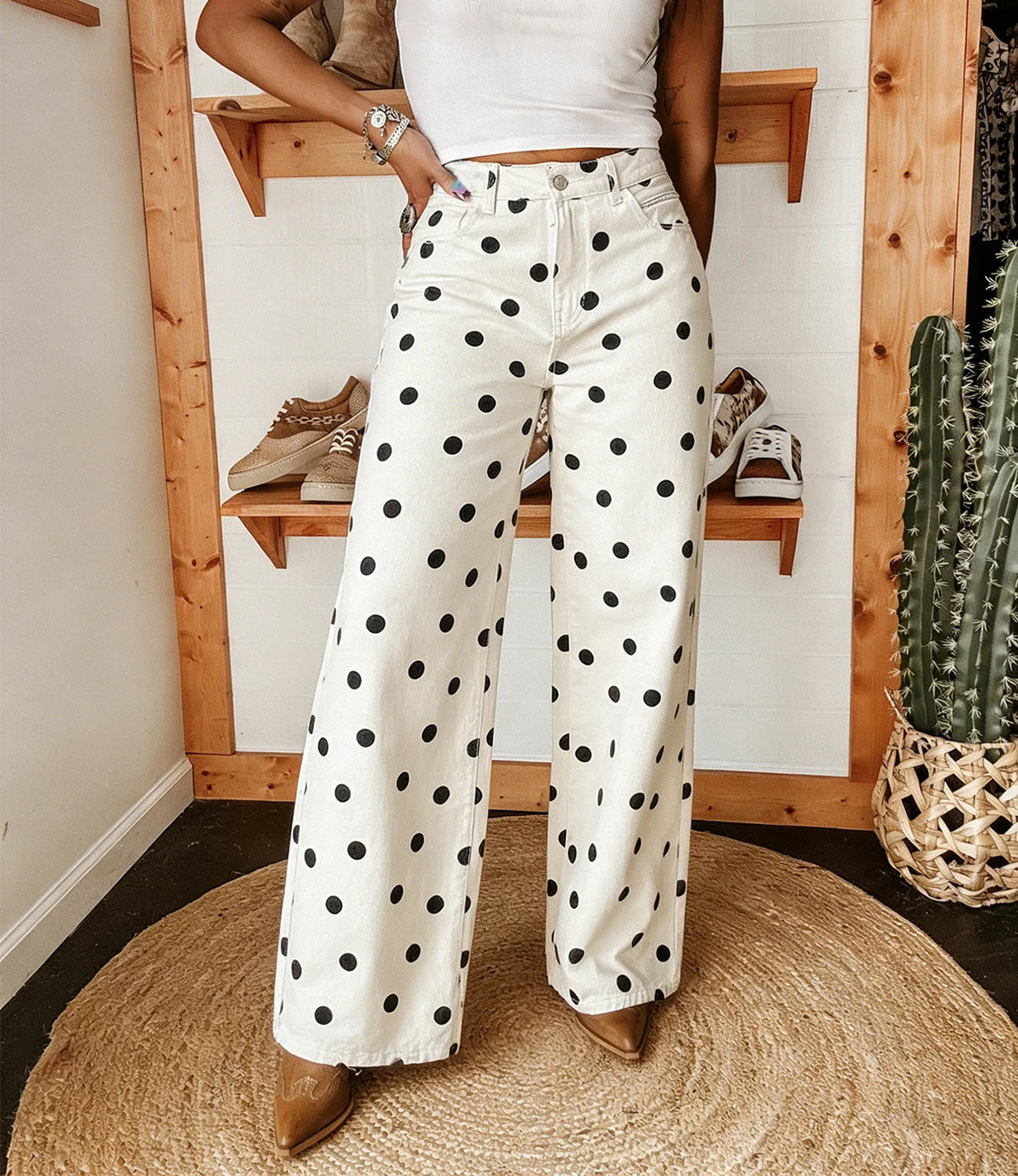 High Waisted Wide Leg Straight Denim Jeans For Women