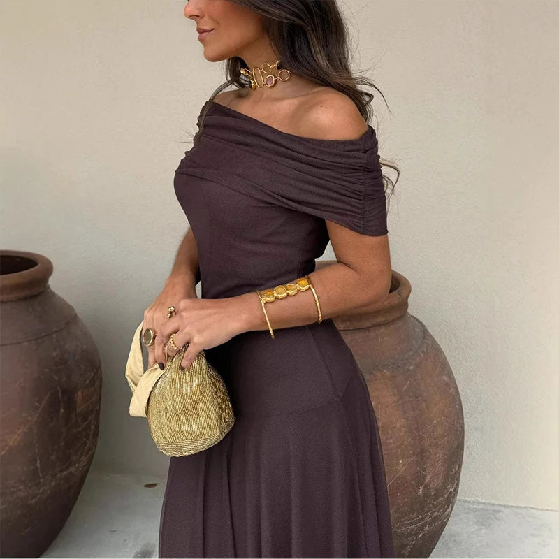 Elegant Sleeveless Mesh Spliced Maxi Dress for Women