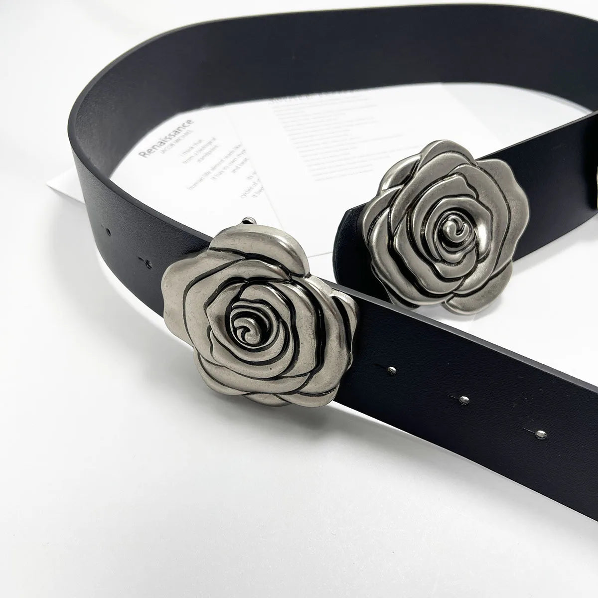 Statement Camellia Floral Wide Waist Belt for Women
