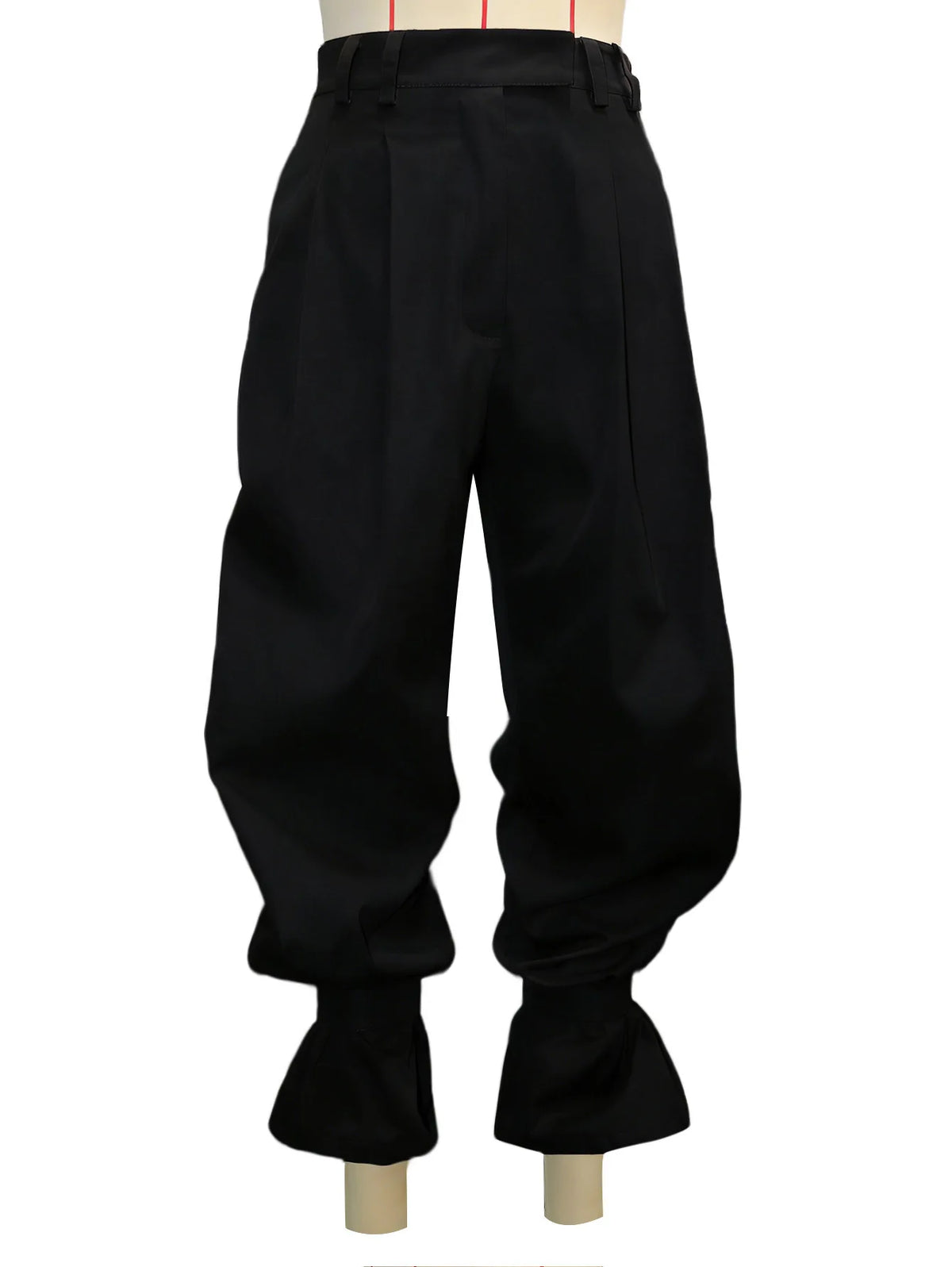 Ruched Stretch Wide Leg Casual Work Trousers for Women