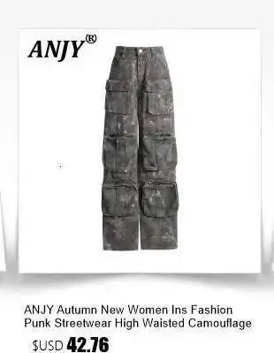 ANJY Autumn New Women's 2 Pieces Set Fashion Full Diamonds Short Sleeve Denim Shirt Elegant Fresh Straight Chic Ins Jeans A15818