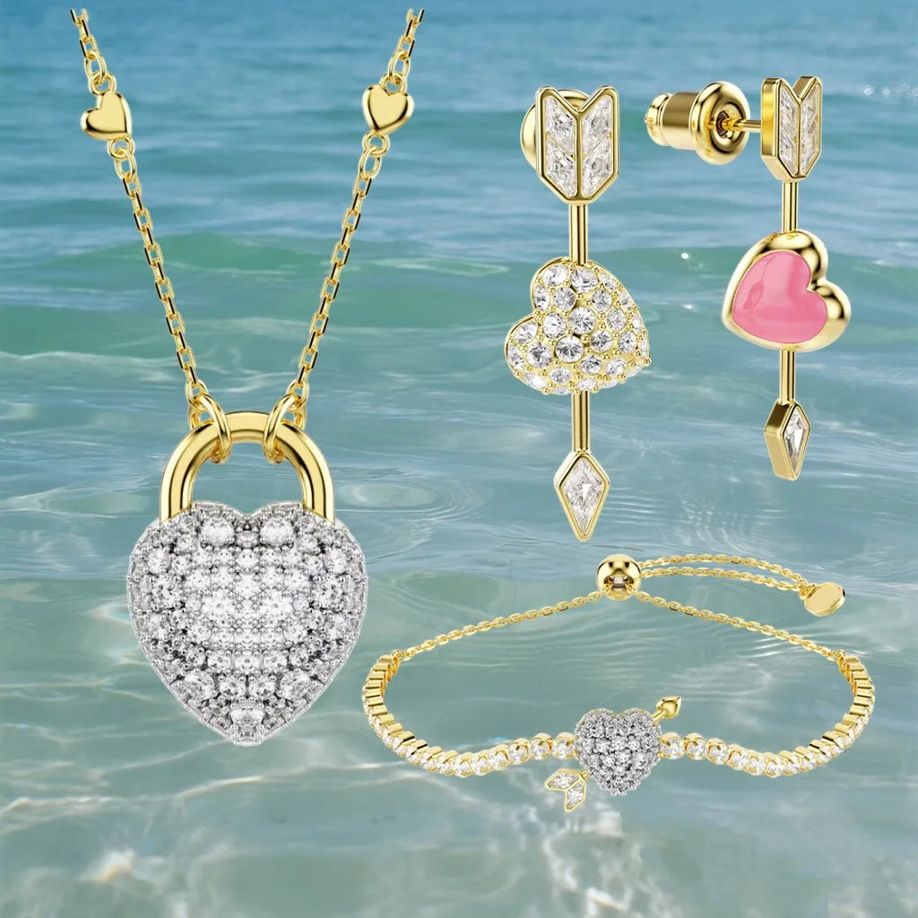 Gold Plated Sparkling Zirconia Crystal Pendant for Women