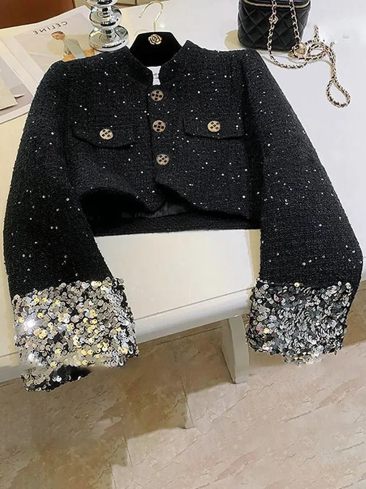 Elegant Single Breasted Cotton Blend Jacket For Women