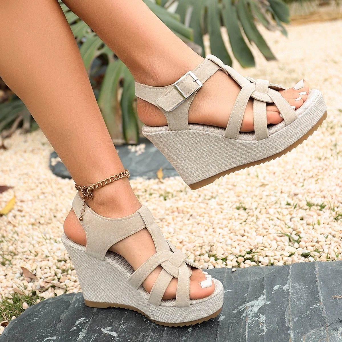 Casual Non Slip Ankle Strap Wedge Sandals for Women