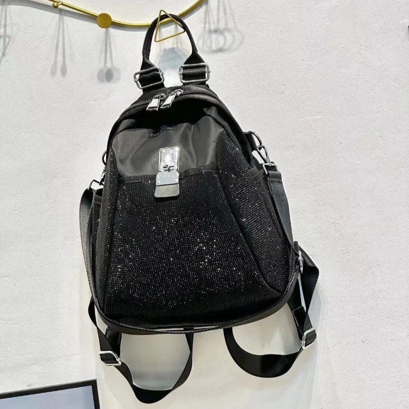New Diamond-encrusted Backpack Fashionable Women’s Diamond-encrusted Backpack Fashionable Diamond-encrusted Shiny Backpack