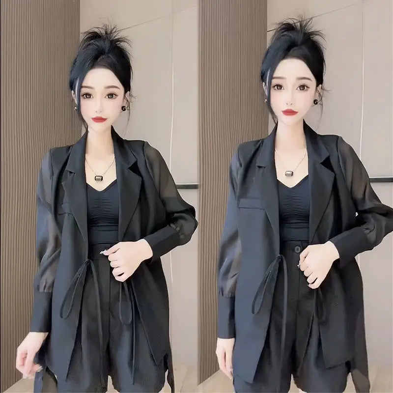 Summer 2 Piece Outfits 2025 Formal Kit Office Blazer Suits Set of Two Fashion Pieces for Women Shorts Cheap Womens Matching Sets