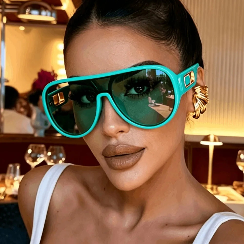 Oversized Square Pilot Sunglasses