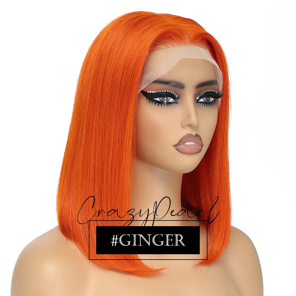 Short Transparent Lace Human Hair Bob Wig for Women