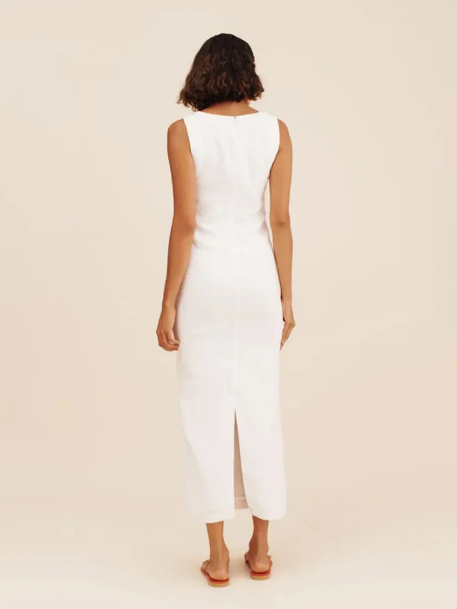 Elegant Square Neck Suspender Cotton Blend Dress For Women