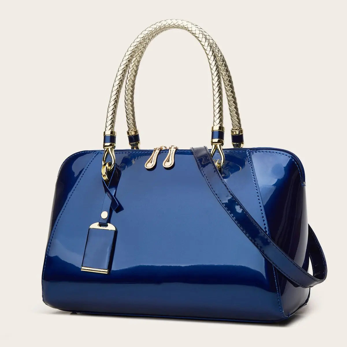 ABQP New Women's Handbag Luxury Brand Fashion Patent Leather Women's Shoulder Bag Large Capacity Boston Women's Bag High Quality