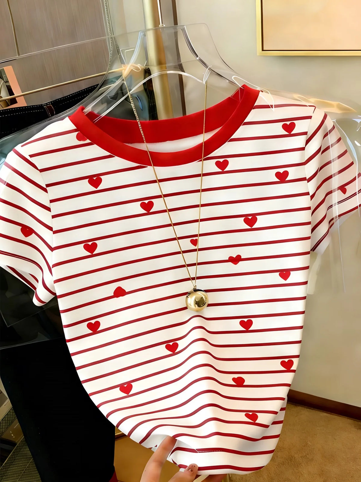 Casual Soft Oversized Rainbow Striped Tshirt For Women