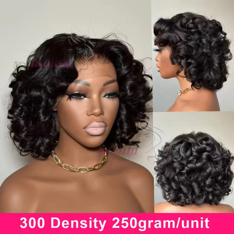 Glueless Ombre Bouncy Wave Lace Closure Wig for Women