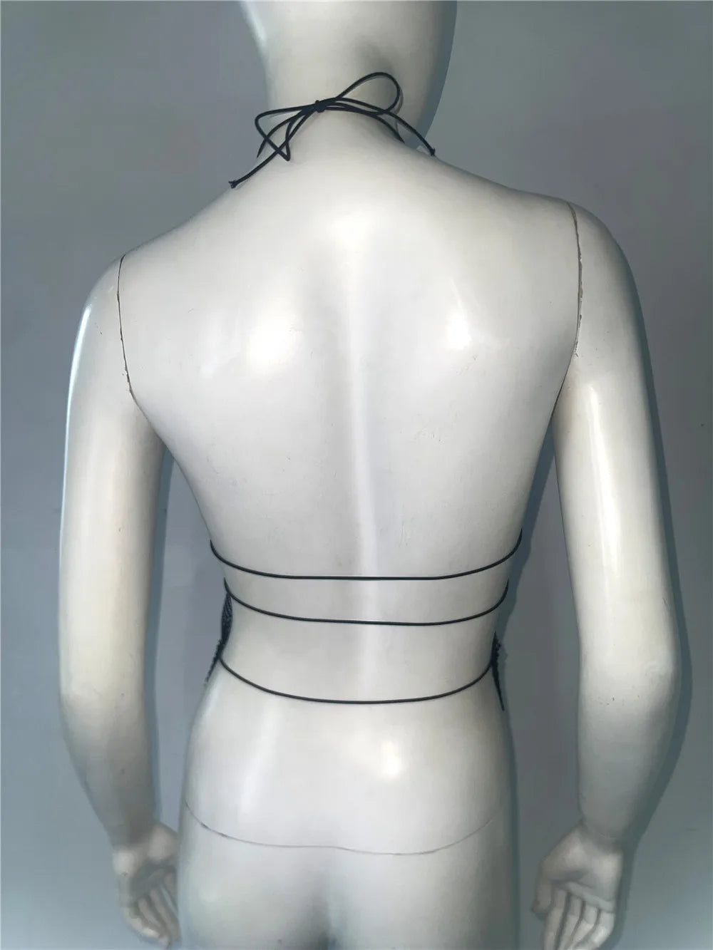 Hollow Out Rhinestone Backless Crop Tank Top for Women