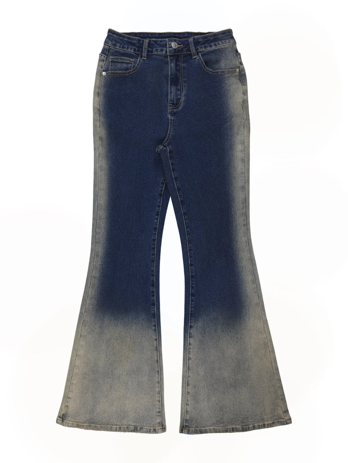High Waisted Flared Slim Fit Jeans With Pockets for Women