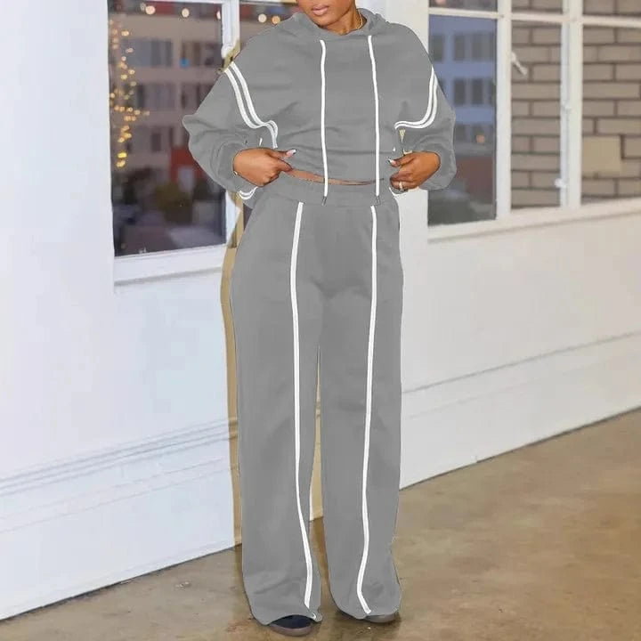 Winter Autumn Sporty Pants Outfit Sexy Women Two  Pieces Club Matching Set Streetwear Casual Tracksuit Set