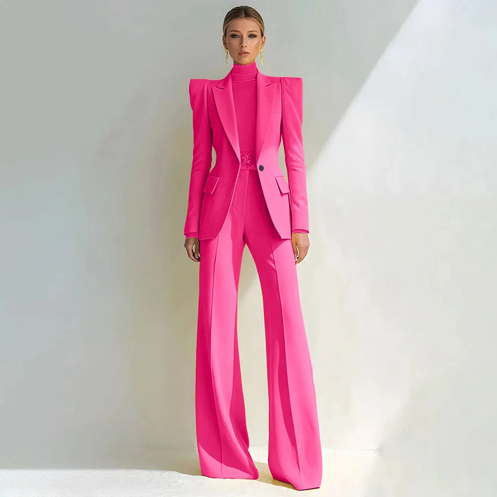 Stylish Double Breasted Two Piece Pantsuit for Women