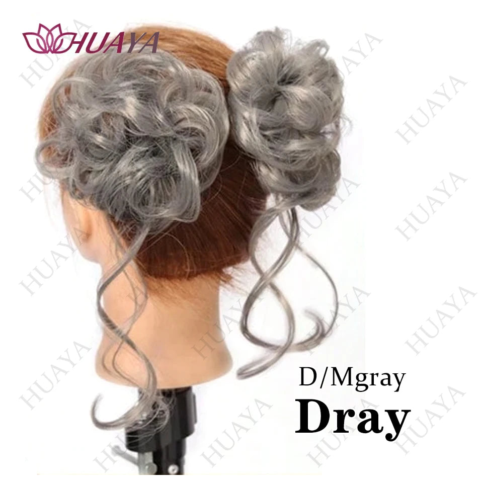 Double Pack Messy Synthetic Curly Hair Bun Wrap For Women