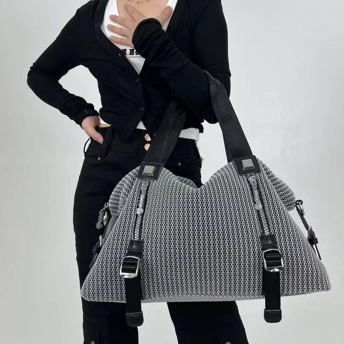 Retro Front Pocket Shoulder Bag