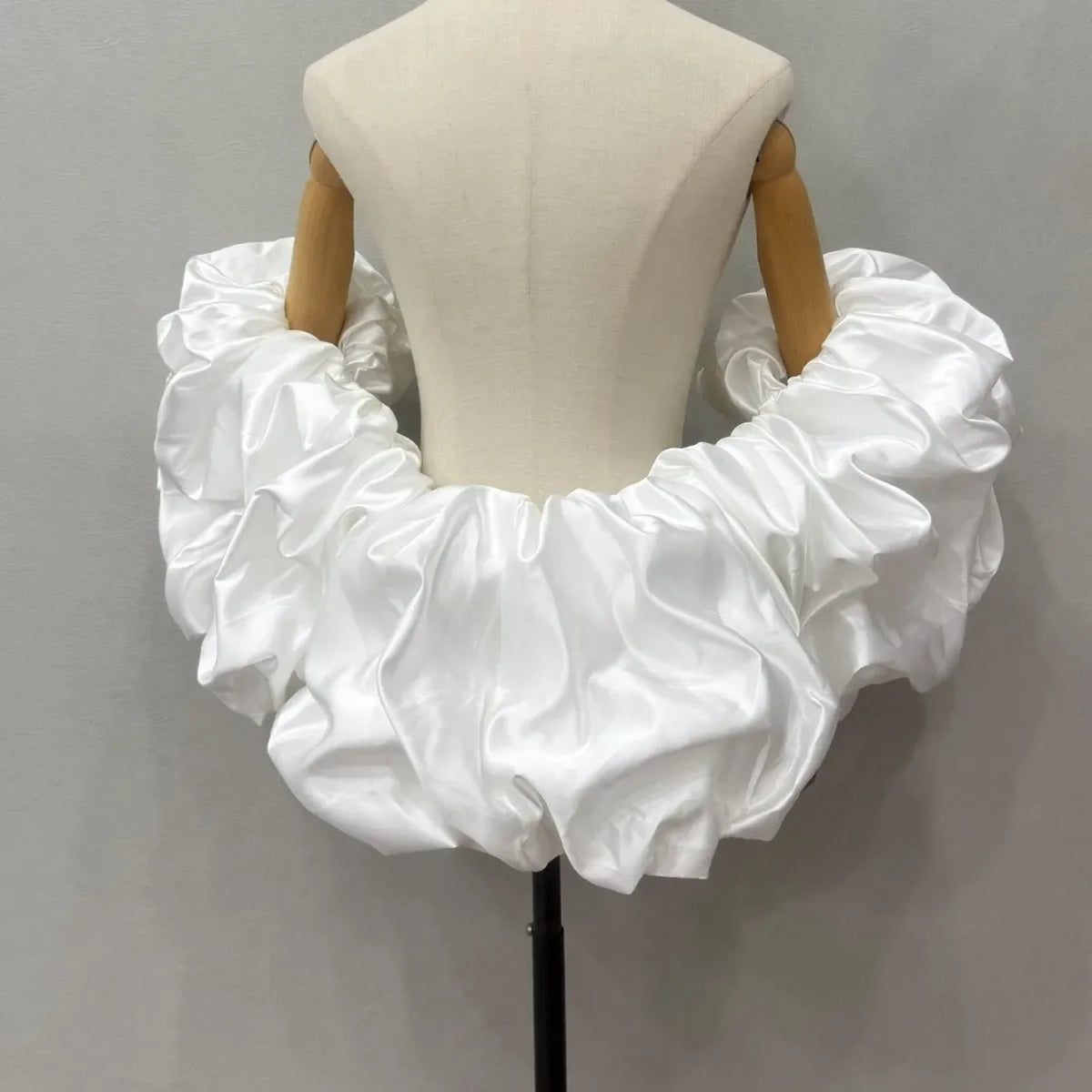 Satin Ruffled Off Shoulder Bridal Wrap