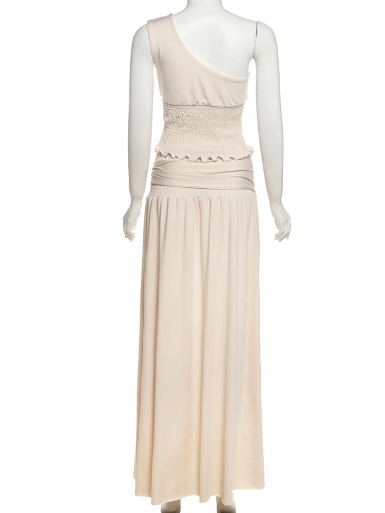 Chic Elegant Pleated Trim Deluxe Two Piece Set for Women