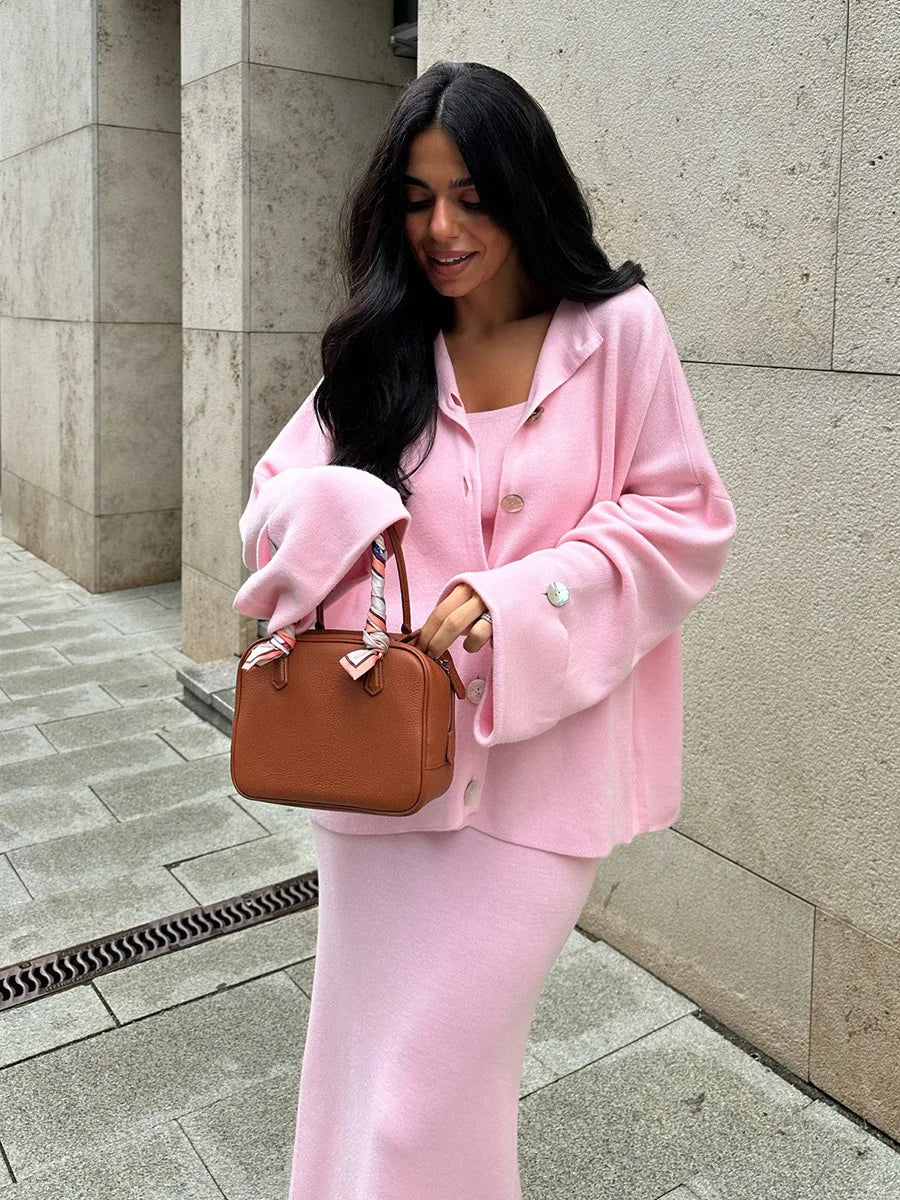 Three-Piece Knit Set Ensemble