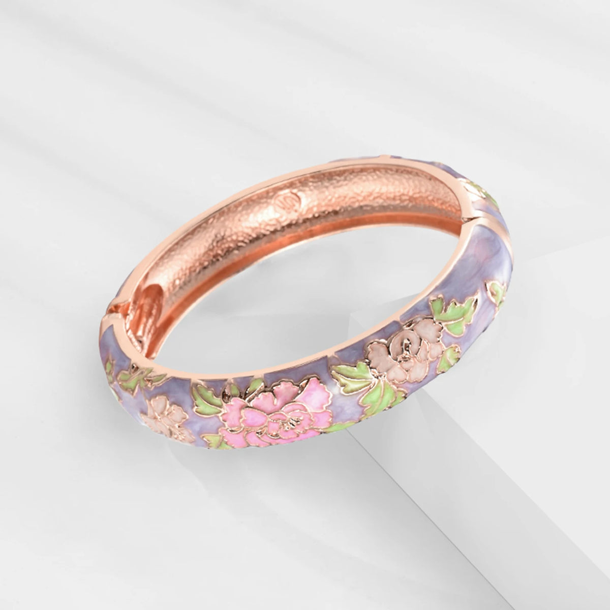 Purple Cloisonne Enamel Bangle Bracelet