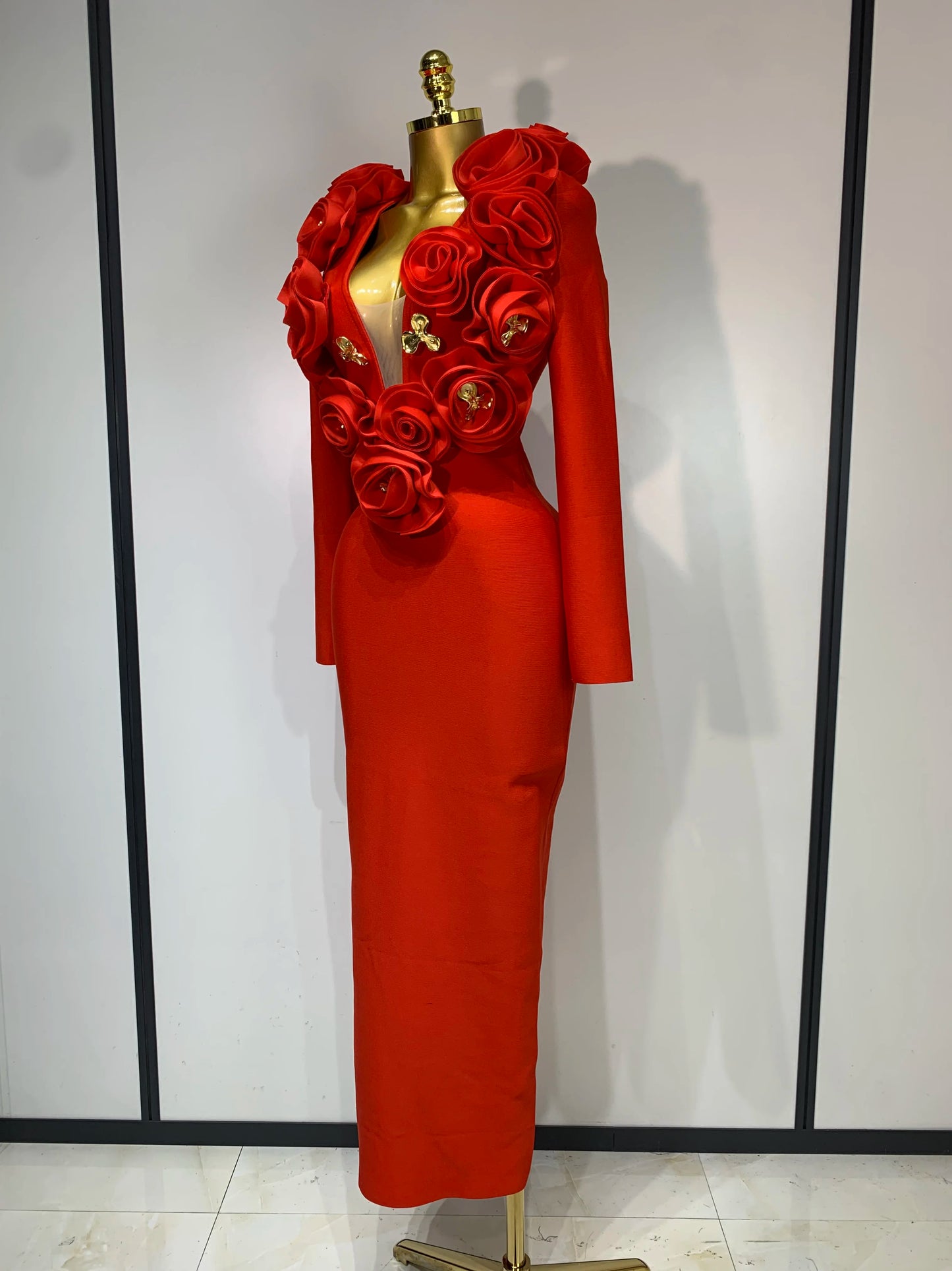 2025 New Fashion 3D Flower Sleeveless Bodycon Bandage Dress Women Celebrity Elegant Party Club Luxury Birthday Dress Vestidos ﻿