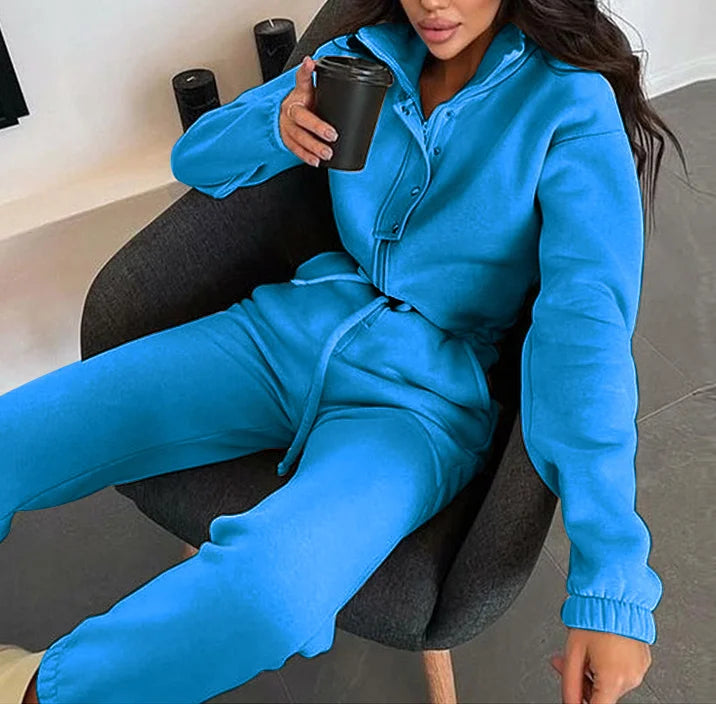 Casual Stand Collar Long Sleeve Jumpsuit for Women