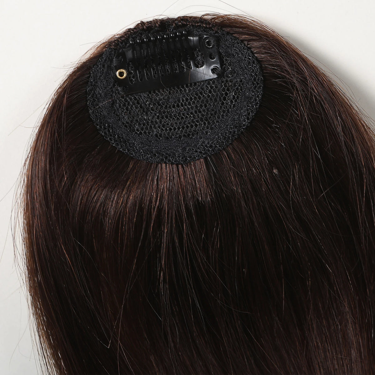 Natural Brown Remy Hair Clip In Bangs With Temples For Women