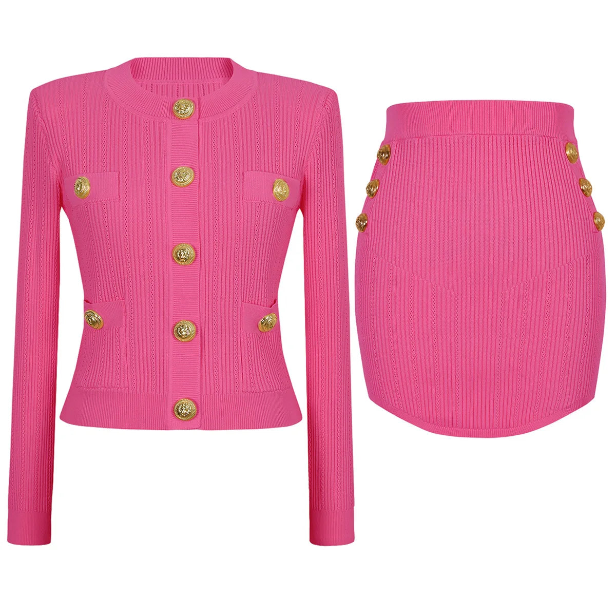 O Neck Knit Sweater Coat
