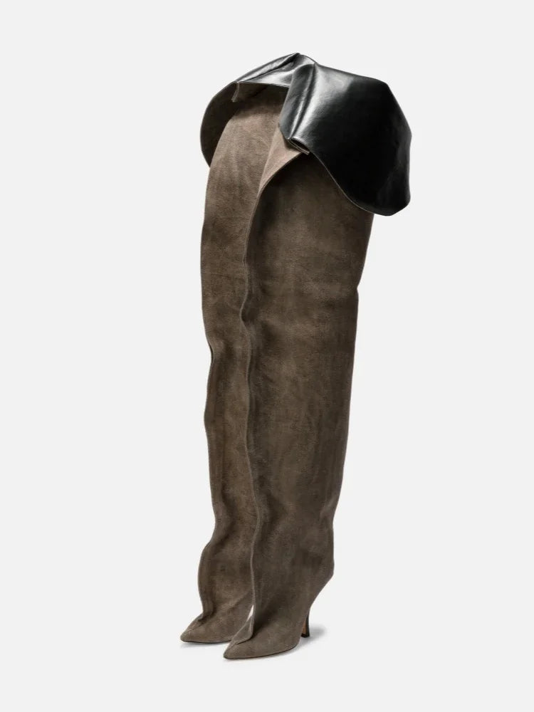 Pointed Over-the-Knee Boots With Thin Heels for Women