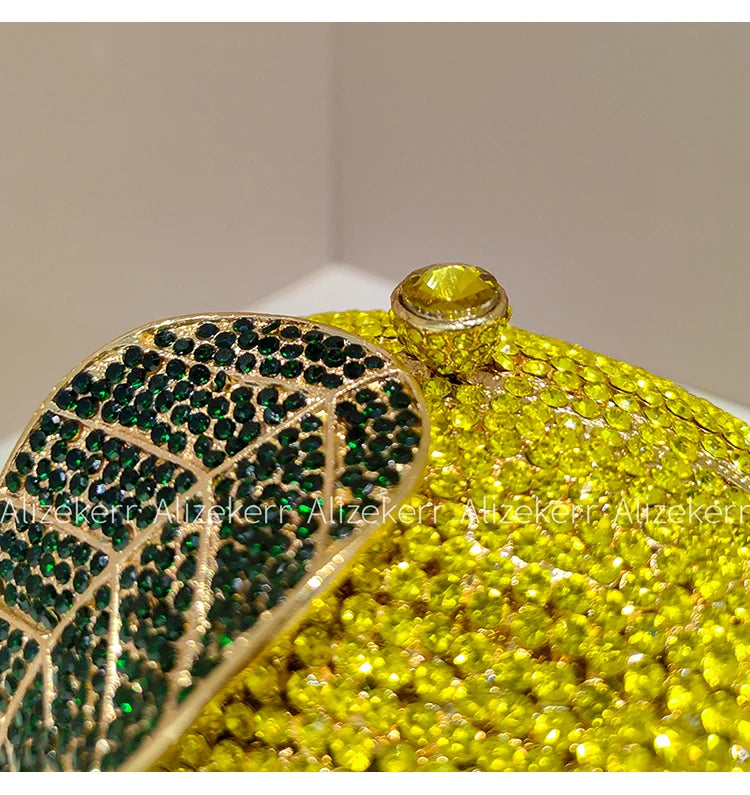 Elegant Lemon Shaped Diamond Evening Bag for Women