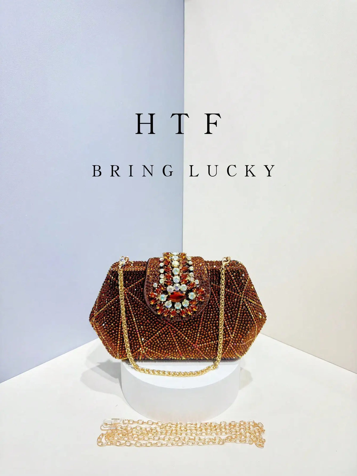 Rhinestone Clutch Shoulder Bag with Chain for Women