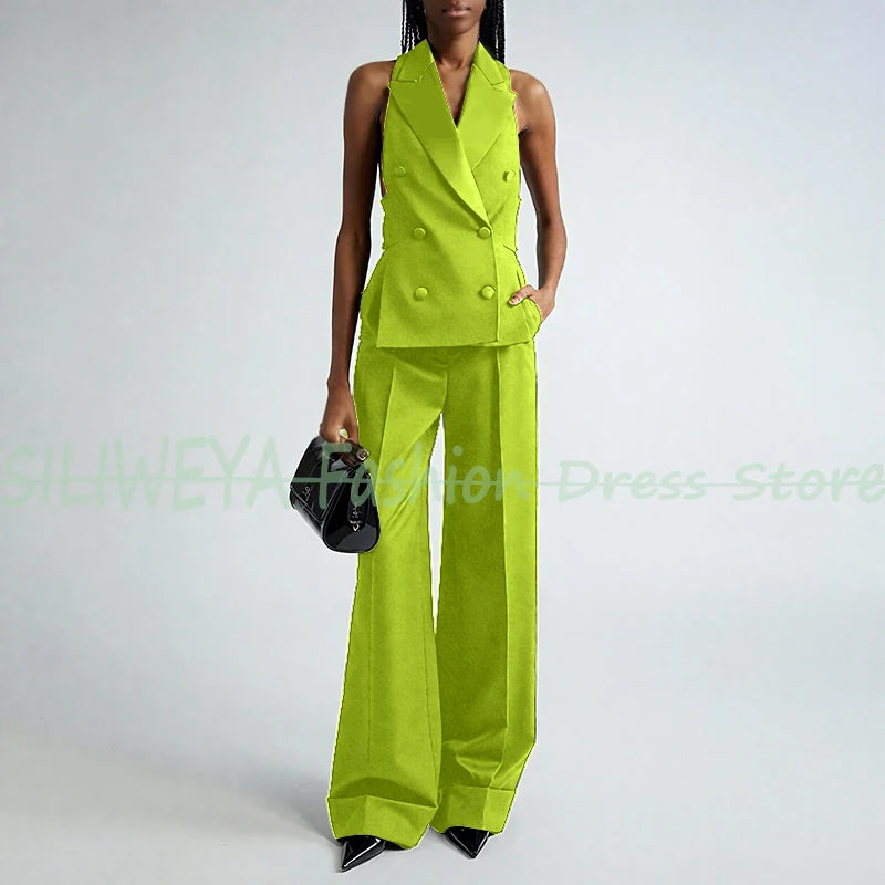 Double Breasted Vest And Pants Set