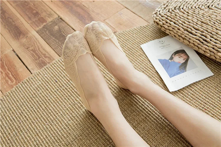 Silicone Grip Cotton Boat Socks