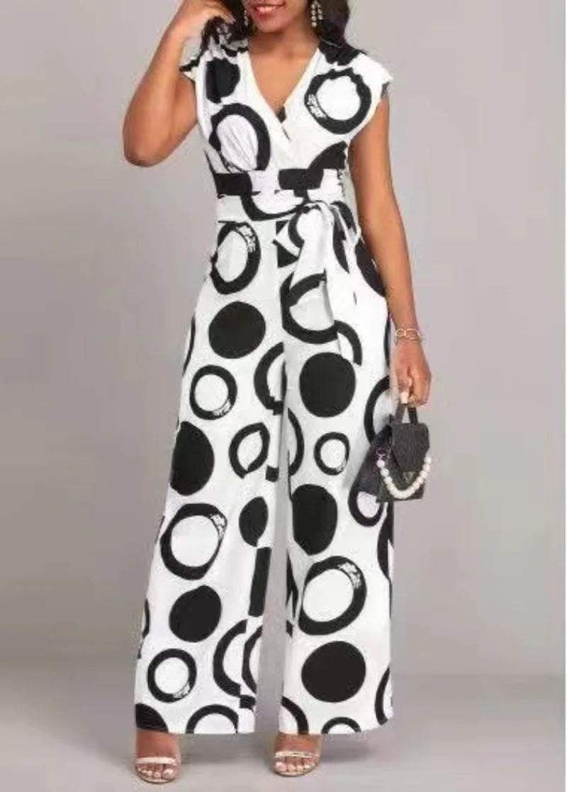 Wide Leg Belted Boho Jumpsuit