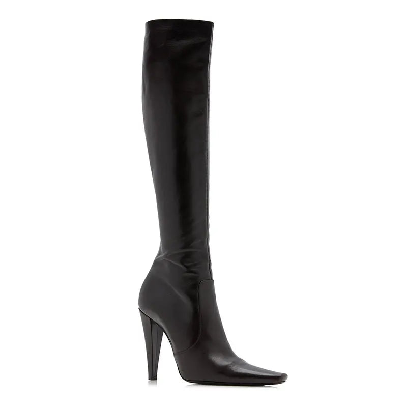 Pointed Toe Knee High Stiletto Heeled Boots for Women