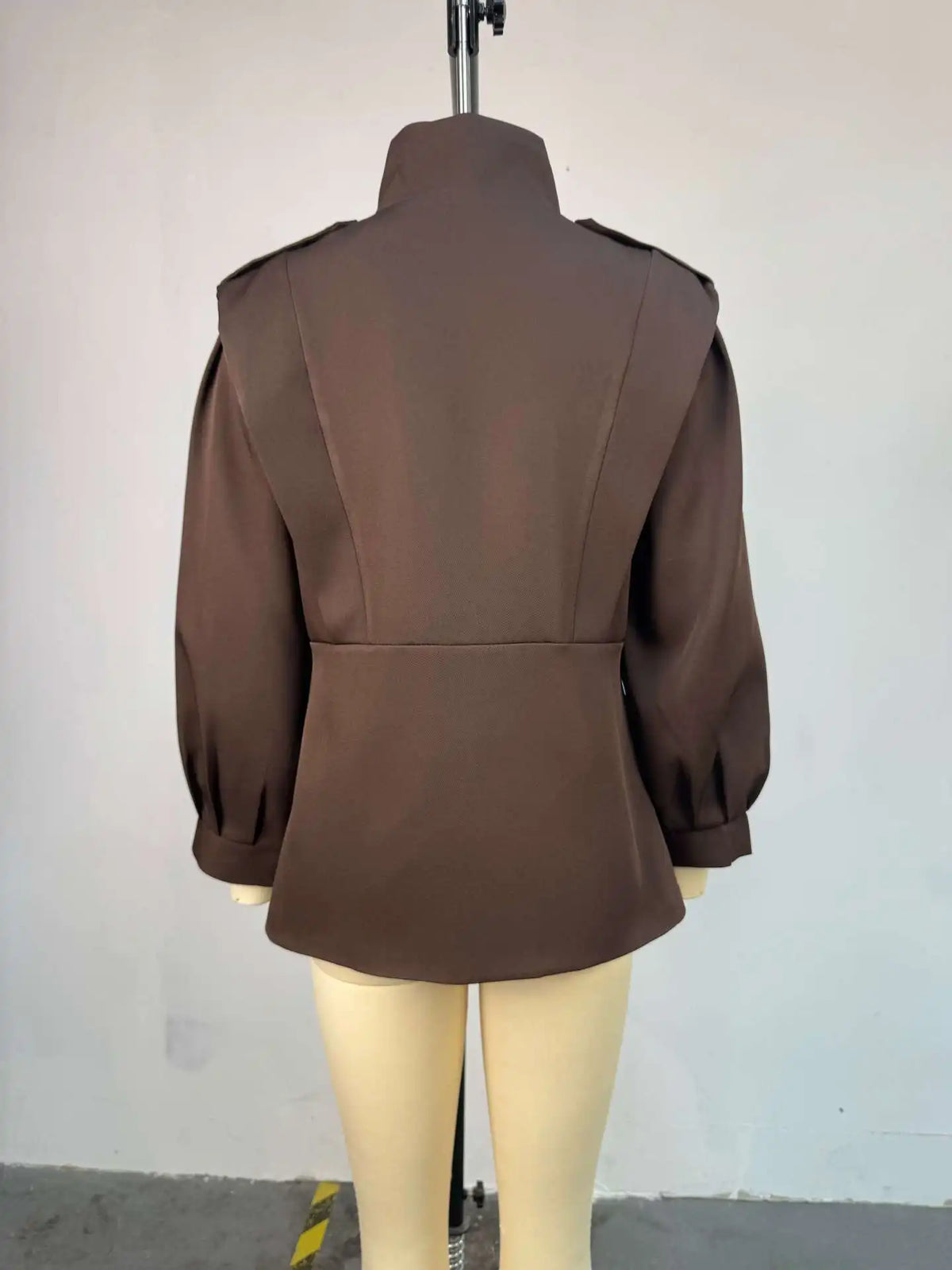 Elegant Short Trench Coat With Stand Collar for Women