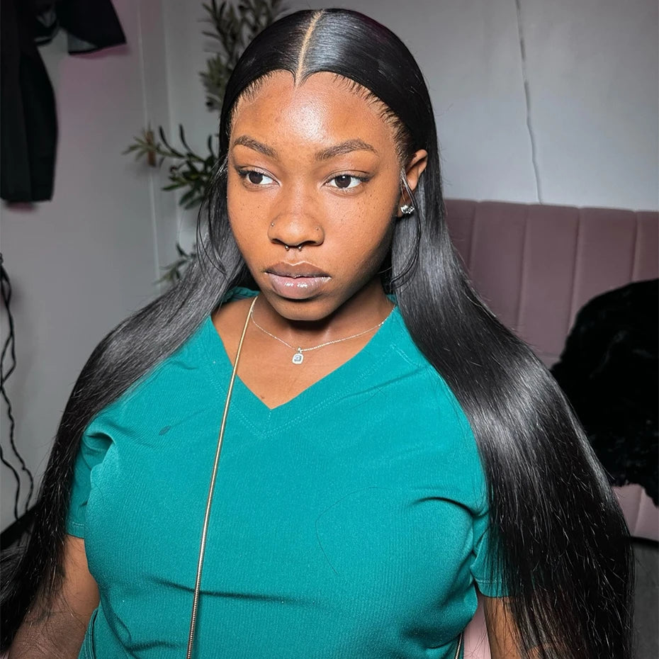 Pre Plucked Bone Straight Human Hair Lace Front Wig For Women