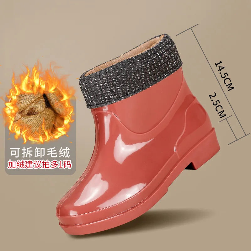 Bright Green Knee High Rain Boots With Antislip Sole for Women